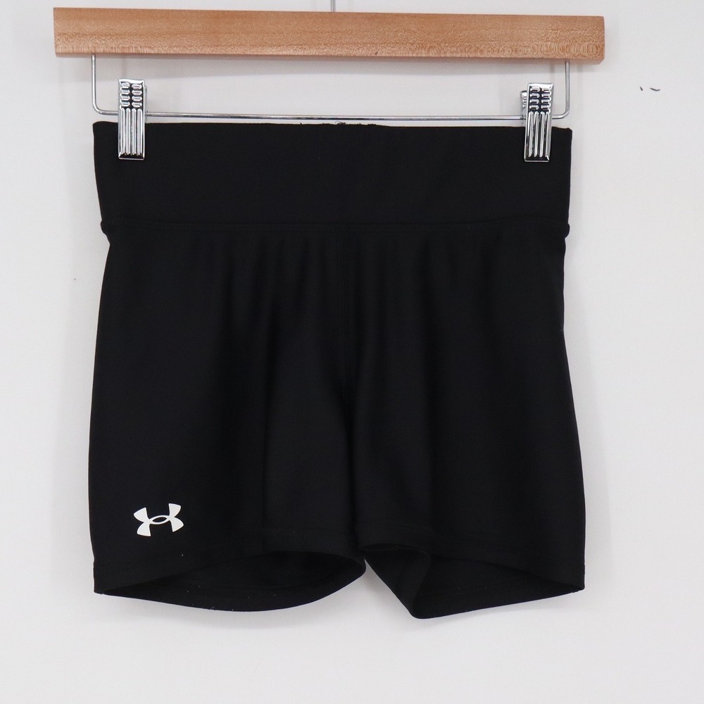 Under Armour Compression Shorts Womens Small HeatGear Black Athletic Excellent